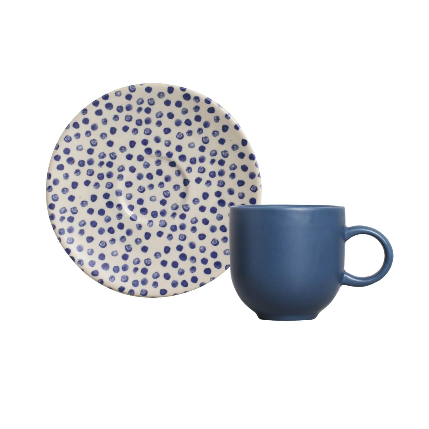 Conjunto com 6 Xícaras de Café com Pires Coup Stoneware Sardines 97ml