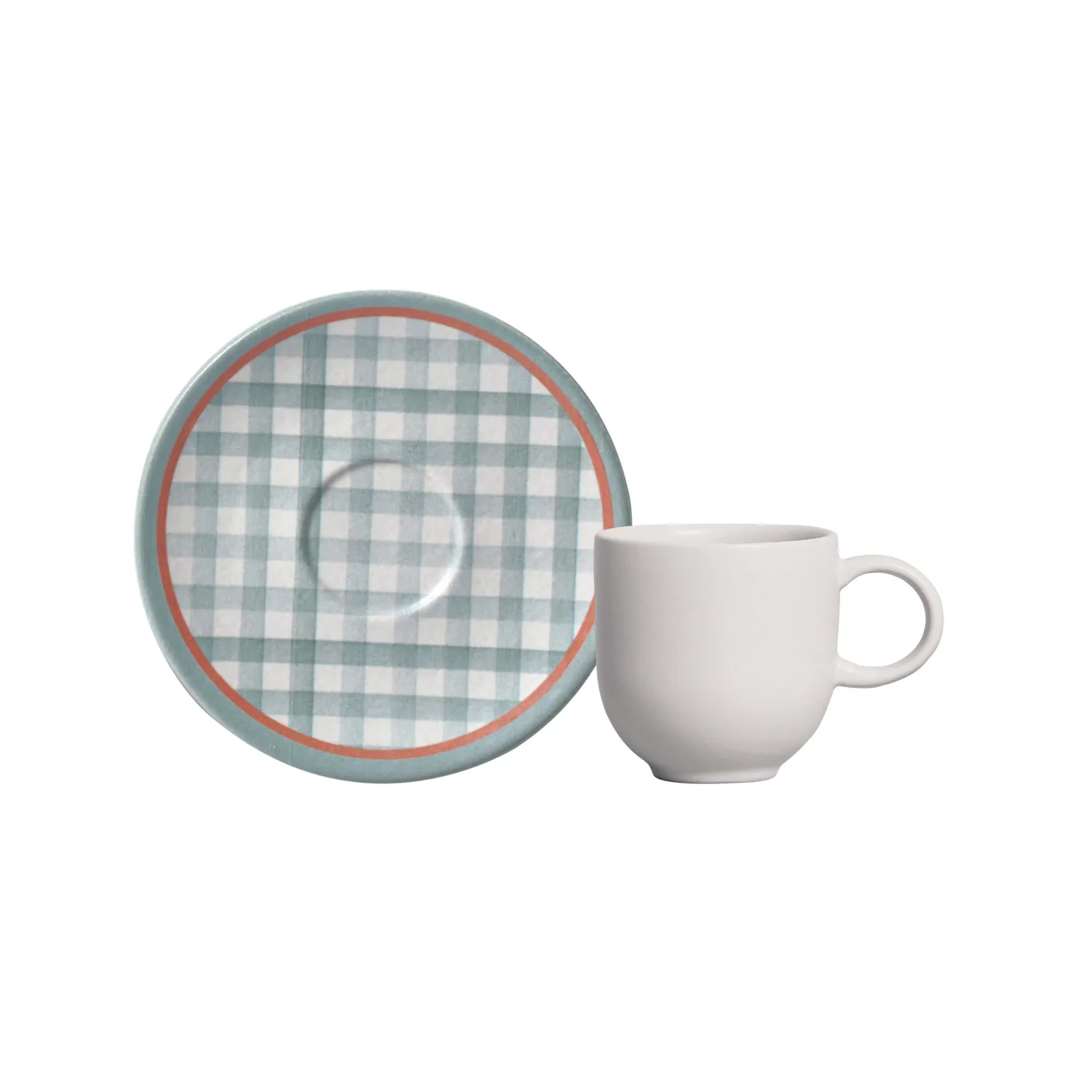 Conjunto com 6 Xícaras de Café com Pires Coup Stoneware Tempo de Festa 97ml