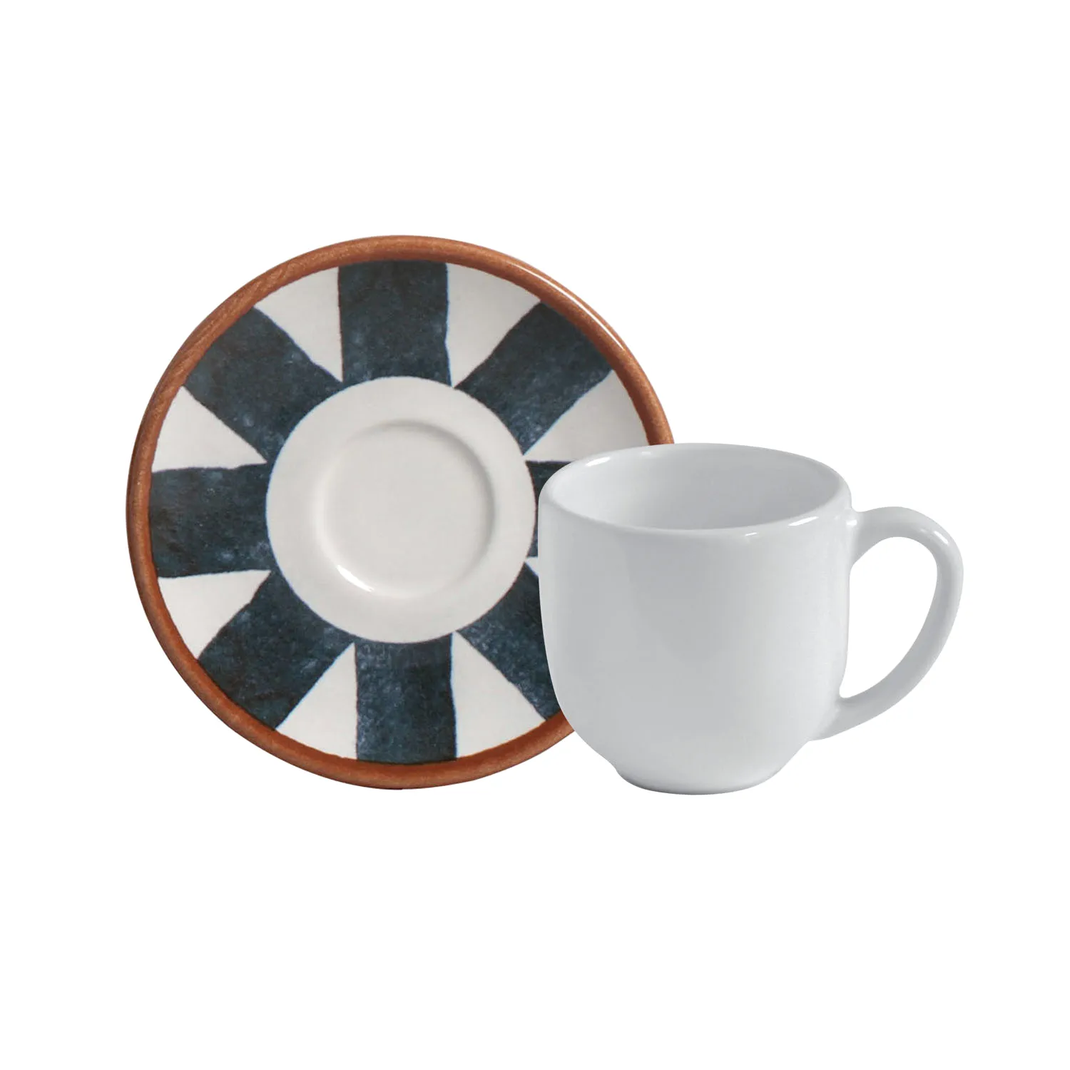 Conjunto com 6 Xícaras de Café com Pires Coup Stoneware Trópico 97ml