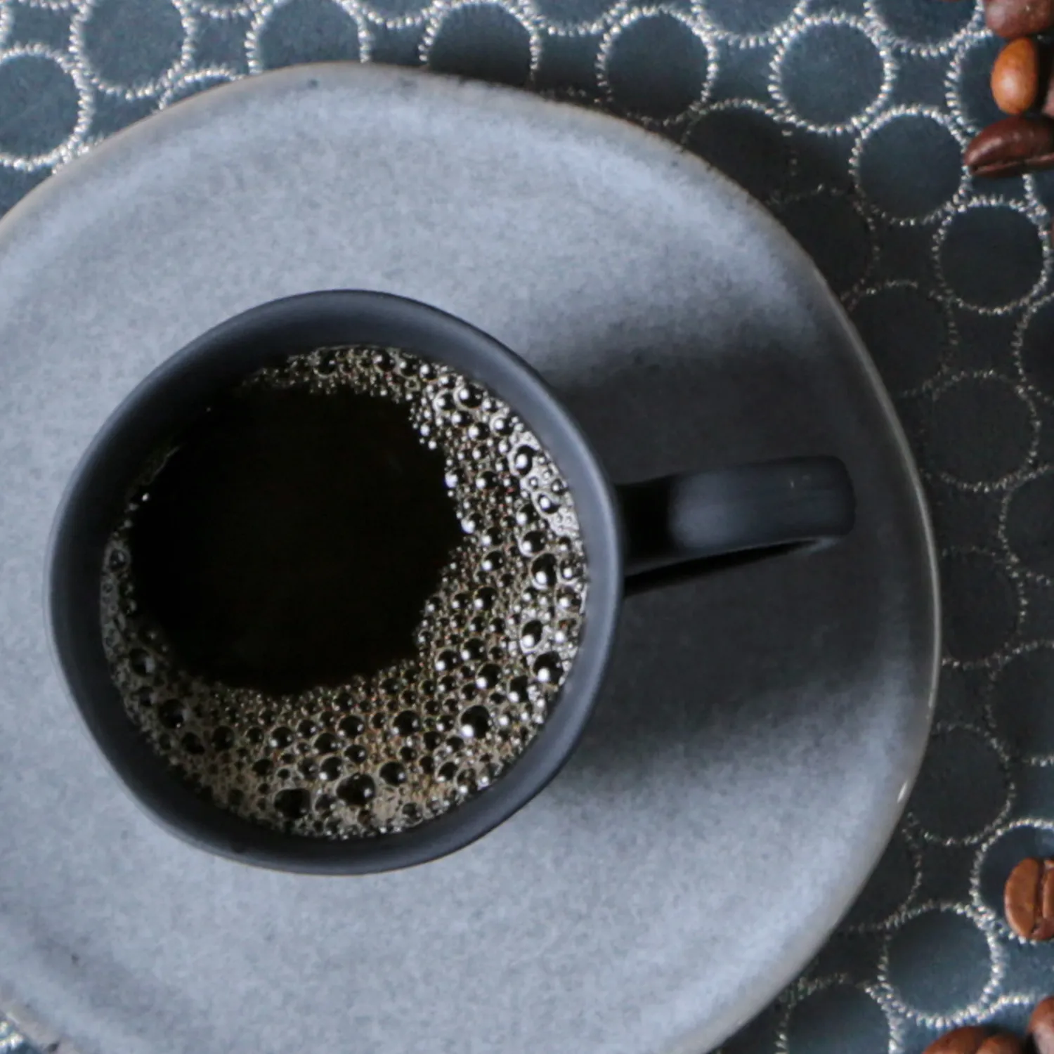 Conjunto com 6 Xícaras de Café com Pires Orgânico Concreto 120ml