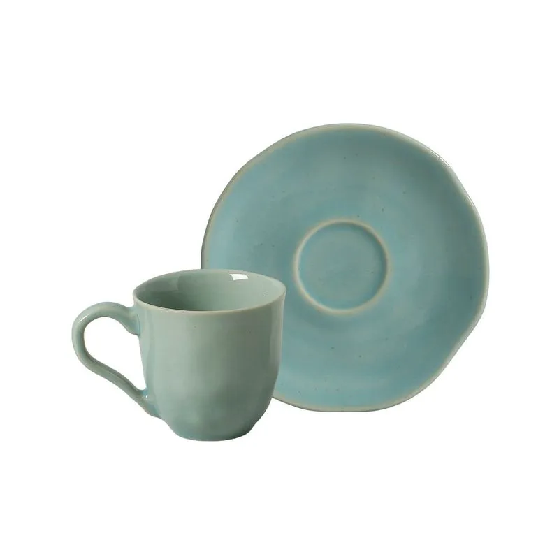 Conjunto com 6 Xícaras de Café com Pires Orgânico Curaçao 120ml