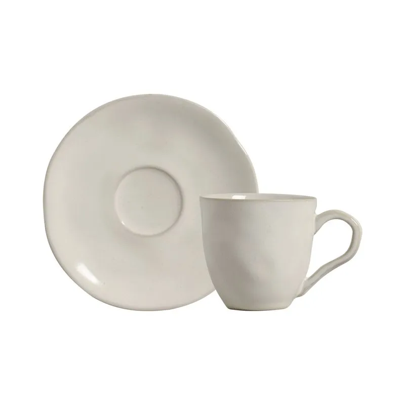 Conjunto com 6 Xícaras de Café com Pires Orgânico Glam 120ml