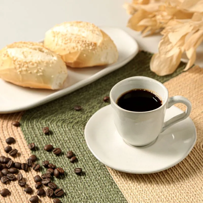 Conjunto com 6 Xícaras de Café com Pires Orgânico Glam 120ml