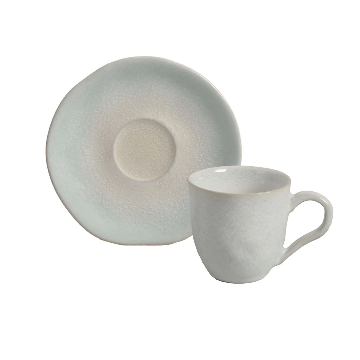 Conjunto com 6 Xícaras de Café com Pires Orgânico Orla 120ml