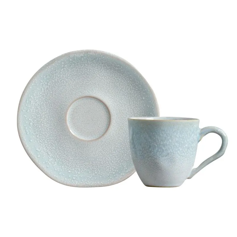 Conjunto com 6 Xícaras de Café com Pires Orgânico Sea 120ml