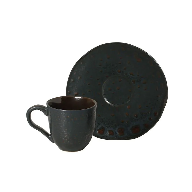 Conjunto com 6 Xícaras de Café com Pires Orgânico Stellar 120ml