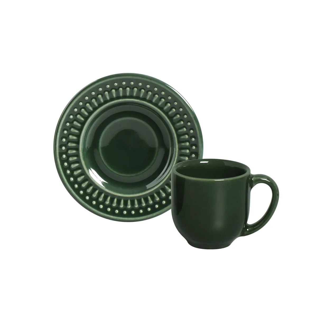 Conjunto com 6 Xícaras de Café com Pires Roma Botânico 72ml