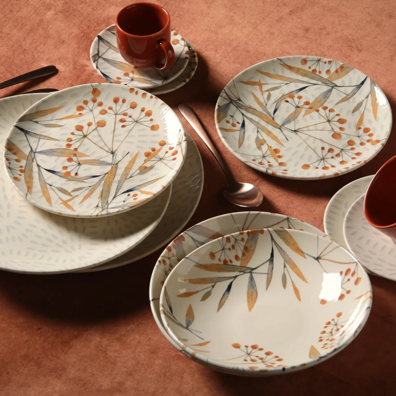 Conjunto com 6 Xícaras de Chá com 6 Pires Coup Ikebana 260ml
