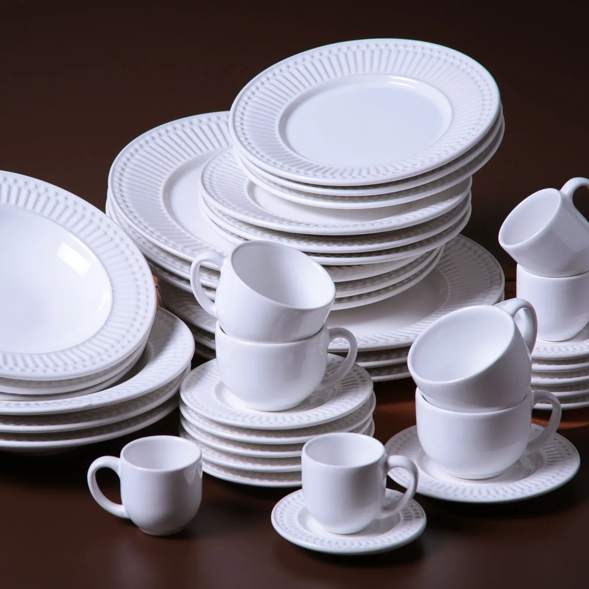 Conjunto com 6 Xícaras de Chá com 6 Pires Roma Branco 161ml