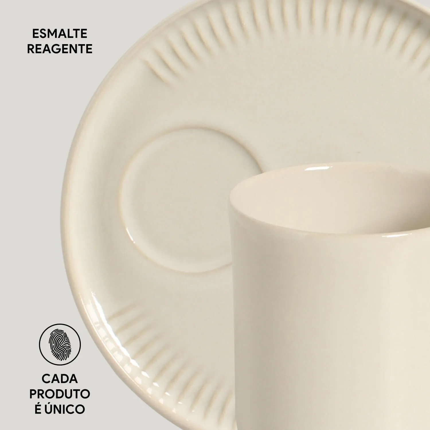 Kit Canecas Coup Stoneware com Pires Clay 330ML