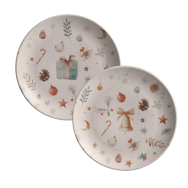 Kit com 6 Pratos de Sobremesa Coup Stoneware Noite de Natal Ø19,4cm