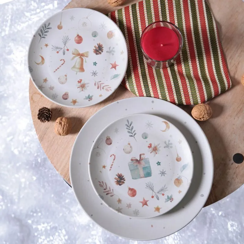 Kit com 6 Pratos de Sobremesa Coup Stoneware Noite de Natal Ø19,4cm